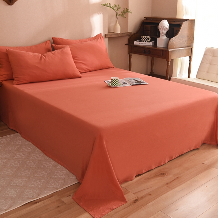 91家纺网 家纺一手货源 找家纺 甜之梦 2025新款针织棉拼色单床单(任何尺寸都可以定制) 棕红