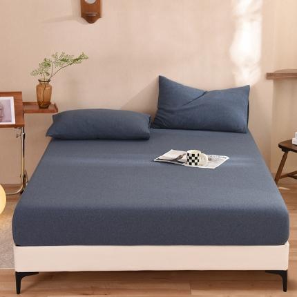 甜之梦2025针织棉拼色单床笠(任何尺寸都可定制+可接异型缺角）海军蓝