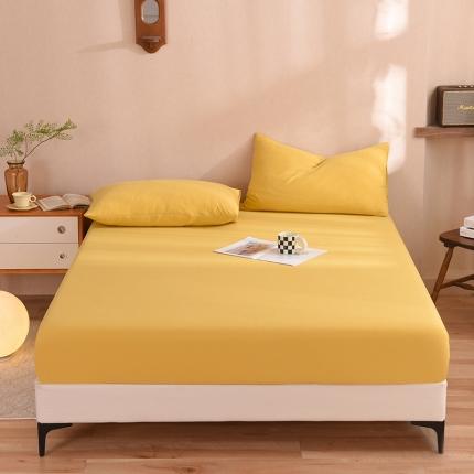 甜之梦2025针织棉拼色单床笠(任何尺寸都可定制+可接异型缺角） 姜黄