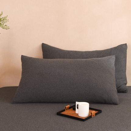 91家纺网 家纺一手货源 找家纺 甜之梦家纺 2025新款针织棉拼色单品枕套 碳黑