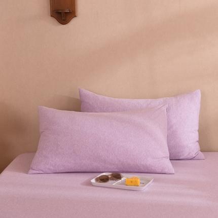 91家纺网 家纺一手货源 找家纺 甜之梦家纺 2025新款针织棉拼色单品枕套 紫色