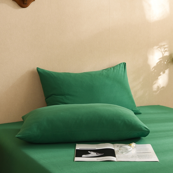 91家纺网 家纺一手货源 找家纺 甜之梦家纺 2025新款针织棉拼色单品枕套 草绿