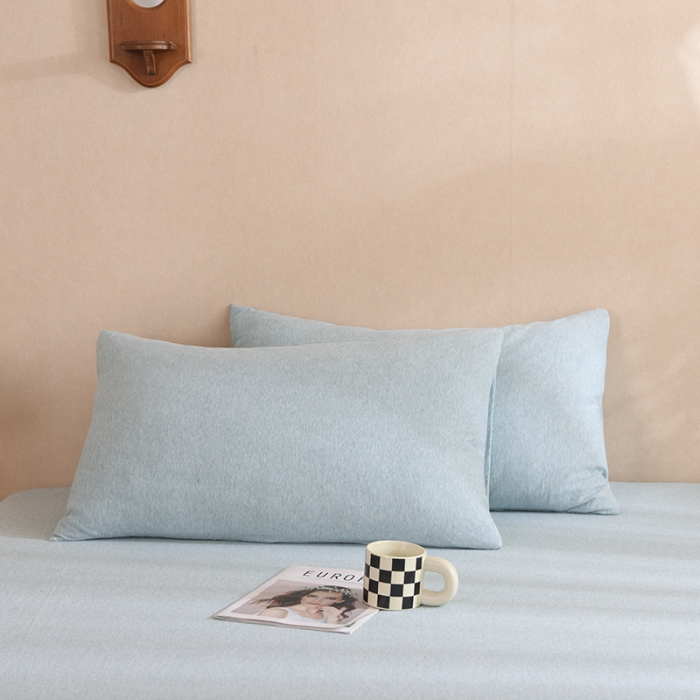 91家纺网 家纺一手货源 找家纺 甜之梦家纺 2025新款针织棉拼色单品枕套 水绿