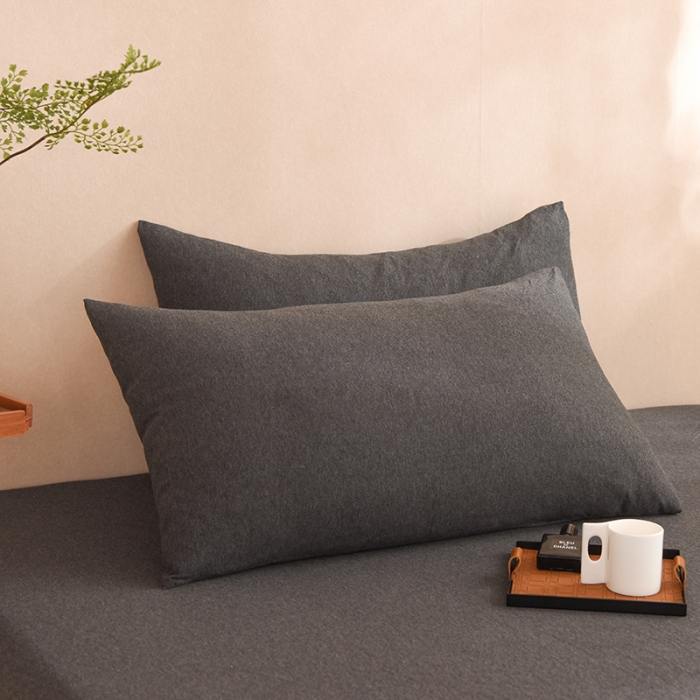 91家纺网 家纺一手货源 找家纺 甜之梦家纺 2025新款针织棉拼色单品枕套 碳黑