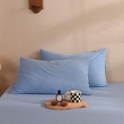 甜之梦家纺 2025新款针织棉拼色单品枕套 天兰