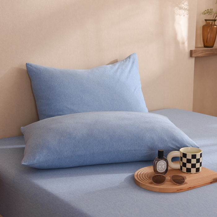 91家纺网 家纺一手货源 找家纺 甜之梦家纺 2025新款针织棉拼色单品枕套 天兰