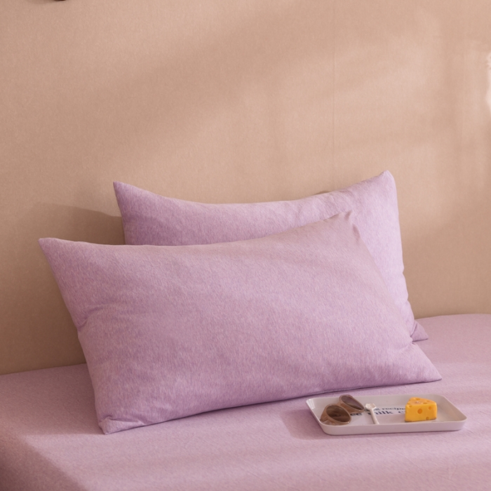 91家纺网 家纺一手货源 找家纺 甜之梦家纺 2025新款针织棉拼色单品枕套 紫色