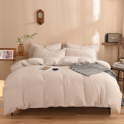 91家纺网 家纺一手货源 找家纺 （总）甜之梦 2025新款针织棉拼色四件套(任何尺寸都可以定制)