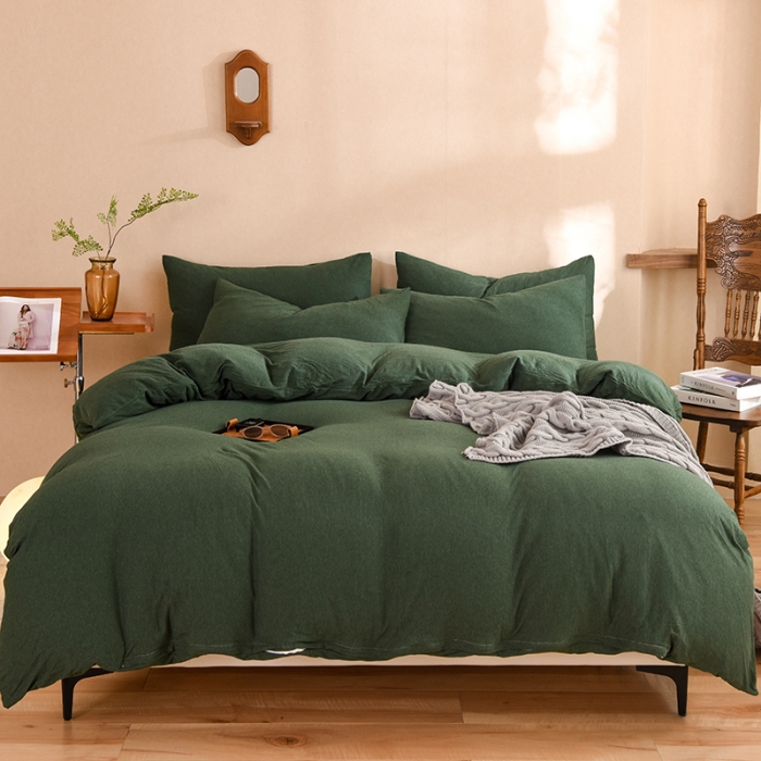 91家纺网 家纺一手货源 找家纺 （总）甜之梦 2025新款针织棉拼色四件套(任何尺寸都可以定制)