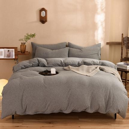 甜之梦 2025新款针织棉拼色四件套(任何尺寸都可以定制) 雅灰