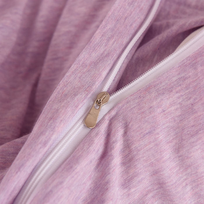 91家纺网 家纺一手货源 找家纺 甜之梦 2025新款针织棉拼色四件套(任何尺寸都可以定制) 紫色