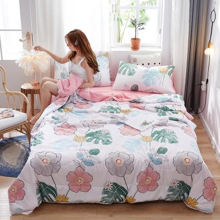 羋多 2024新款小清新花边水洗棉夏被夏被四件套缤纷夏日