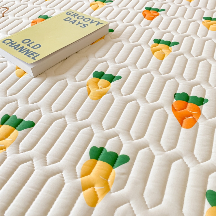 91家纺网 家纺一手货源 找家纺 金爱家 2023新款凉感丝乳胶软凉席床裙款三件套 小萝卜