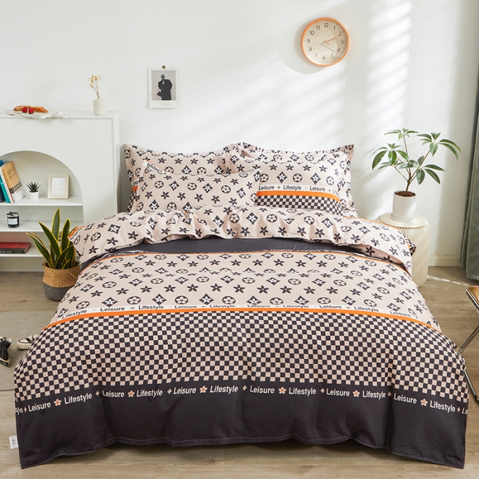 91家纺网 家纺一手货源 找家纺 金丝兔25新款植物羊绒加厚磨毛印花四件套全年供货量大可送 皇家盛世咖