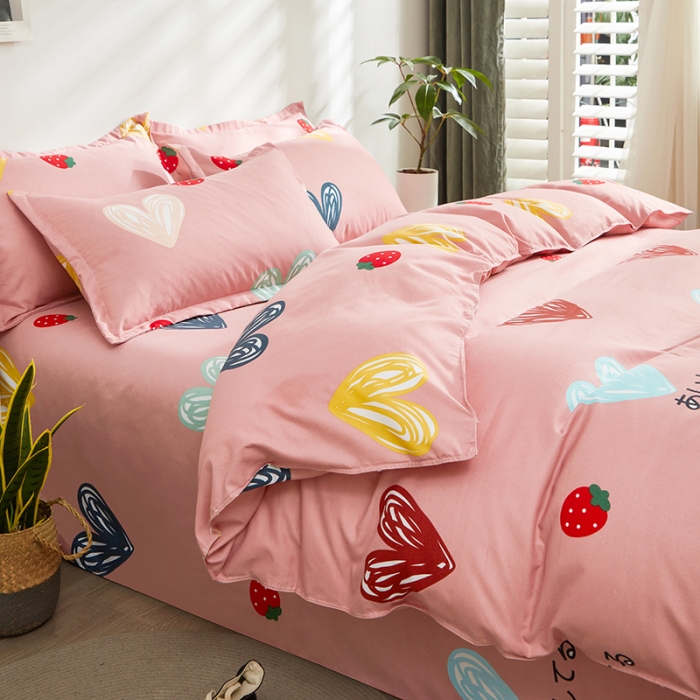 91家纺网 家纺一手货源 找家纺 金丝兔25新款植物羊绒加厚磨毛印花四件套全年供货量大可送 甜甜爱