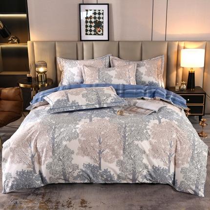 91家纺网 家纺一手货源 找家纺 （总）富之航  2023新款13372全棉四件套纯棉复古花园小清新