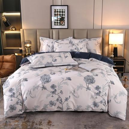 91家纺网 家纺一手货源 找家纺 （总）富之航  2023新款13372全棉四件套纯棉复古花园小清新