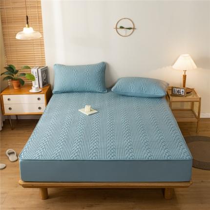 91家纺网 家纺一手货源 找家纺 （总）古吉梦 2023新款 A类水洗棉夹棉防水床笠三件套-花朵