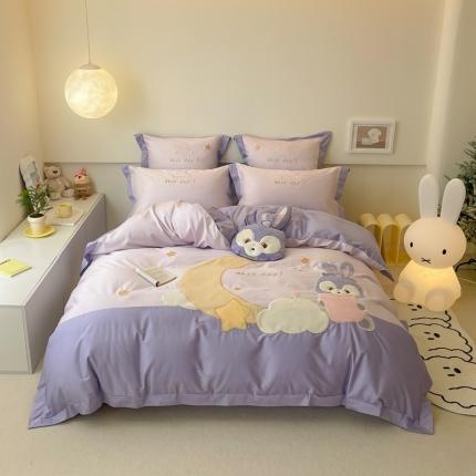 91家纺网 家纺一手货源 找家纺 西西家居 2023新款100支澳棉系列月亮兔