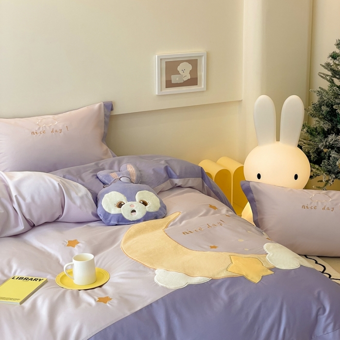 91家纺网 家纺一手货源 找家纺 西西家居 2023新款100支澳棉系列月亮兔