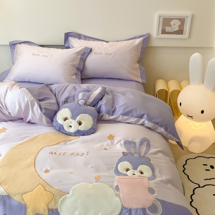 91家纺网 家纺一手货源 找家纺 西西家居 2023新款100支澳棉系列月亮兔