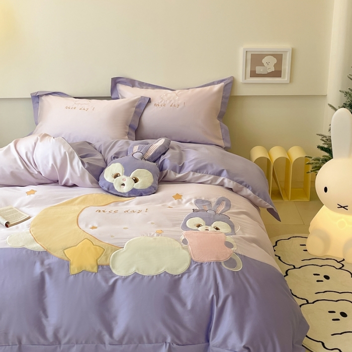 91家纺网 家纺一手货源 找家纺 西西家居 2023新款100支澳棉系列月亮兔