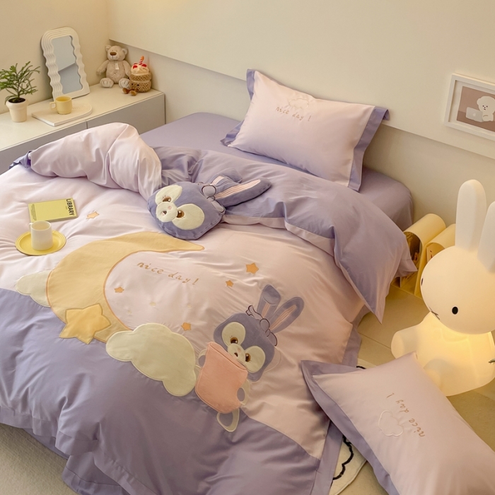 91家纺网 家纺一手货源 找家纺 西西家居 2023新款100支澳棉系列月亮兔