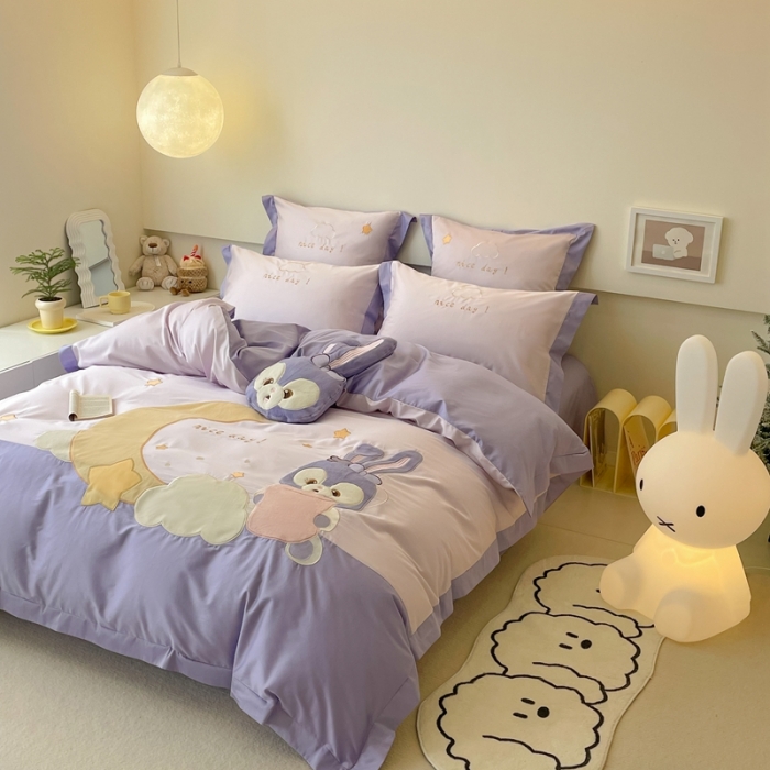 91家纺网 家纺一手货源 找家纺 西西家居 2023新款100支澳棉系列月亮兔