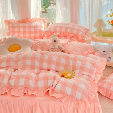 91家纺网 家纺一手货源 找家纺 （总）梦之岛 2023新款韩版无印风泡泡纱四件套