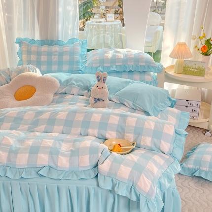 91家纺网 家纺一手货源 找家纺 （总）梦之岛 2023新款韩版无印风泡泡纱四件套