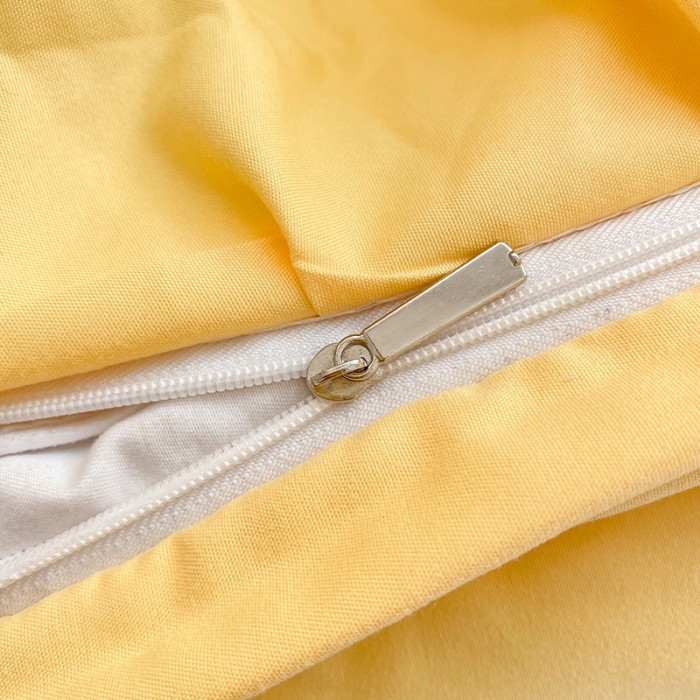 91家纺网 家纺一手货源 找家纺 梦之岛 2023新款韩版无印风泡泡纱四件套 泡泡-黄色