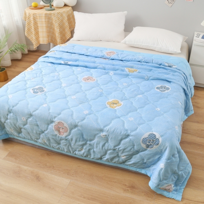 91家纺网 家纺一手货源 找家纺 被多多2023新款水洗棉印花夏凉被空调被 晨曦