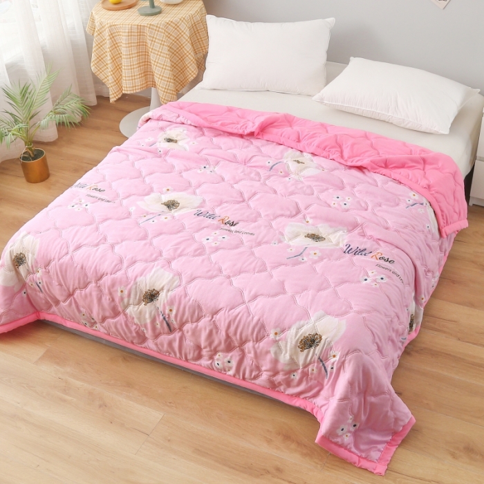 91家纺网 家纺一手货源 找家纺 被多多2023新款水洗棉印花夏凉被空调被 初夏