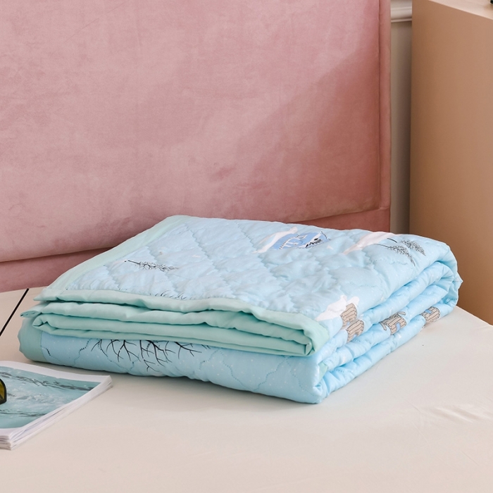 91家纺网 家纺一手货源 找家纺 被多多2023新款水洗棉印花夏凉被空调被 丛林冒险