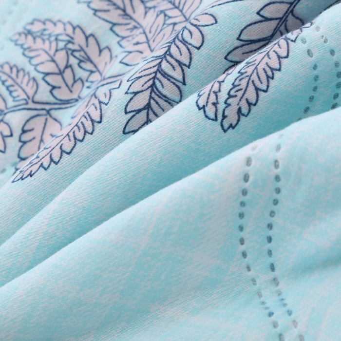 91家纺网 家纺一手货源 找家纺 被多多2023新款水洗棉印花夏凉被空调被 纷飞叶影