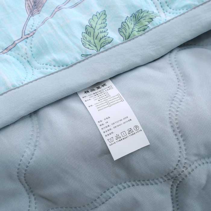 91家纺网 家纺一手货源 找家纺 被多多2023新款水洗棉印花夏凉被空调被 纷飞叶影
