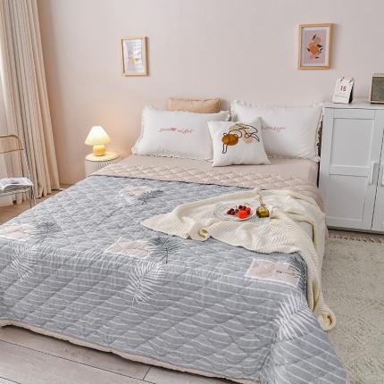 被多多2023新款水洗棉印花夏凉被空调被 浅灰时光