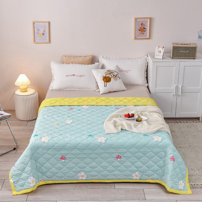 91家纺网 家纺一手货源 找家纺 被多多2023新款水洗棉印花夏凉被空调被 水光潋滟