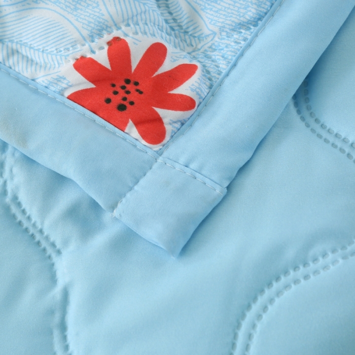 91家纺网 家纺一手货源 找家纺 被多多2023新款水洗棉印花夏凉被空调被 素菲