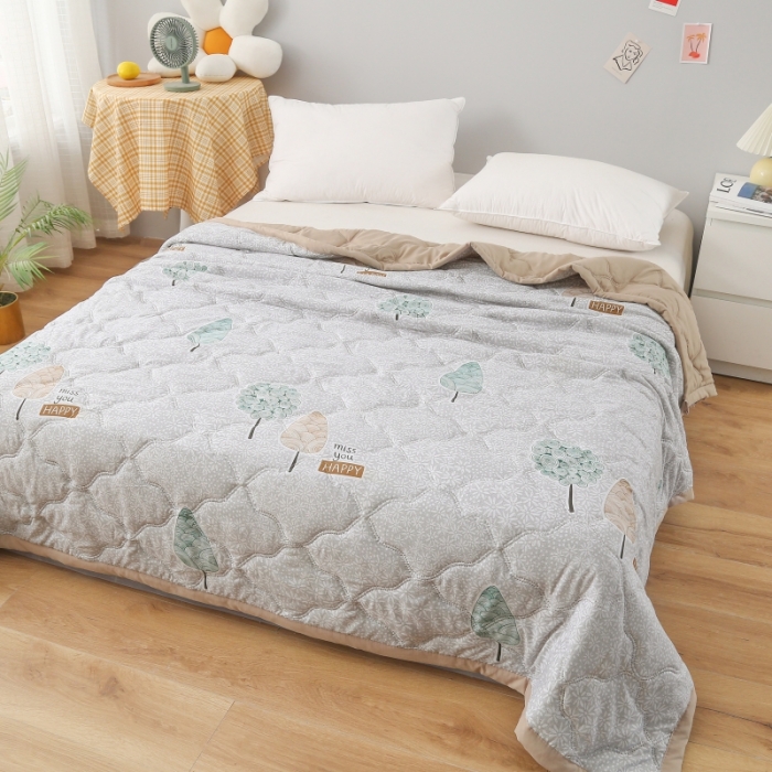 91家纺网 家纺一手货源 找家纺 被多多2023新款水洗棉印花夏凉被空调被 瑶林玉树