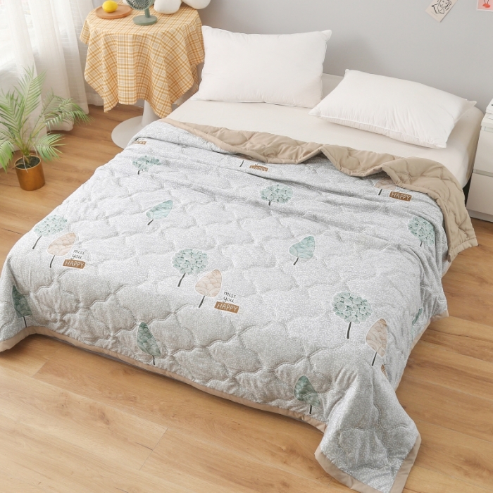 91家纺网 家纺一手货源 找家纺 被多多2023新款水洗棉印花夏凉被空调被 瑶林玉树