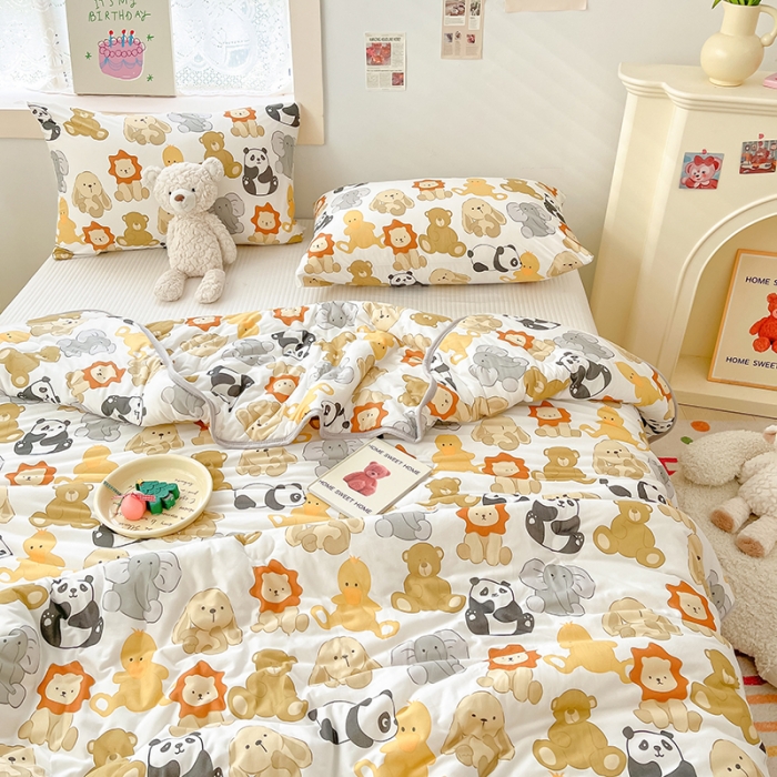 91家纺网 家纺一手货源 找家纺 预言家纺 2024新款A类针织棉夏被 可颂