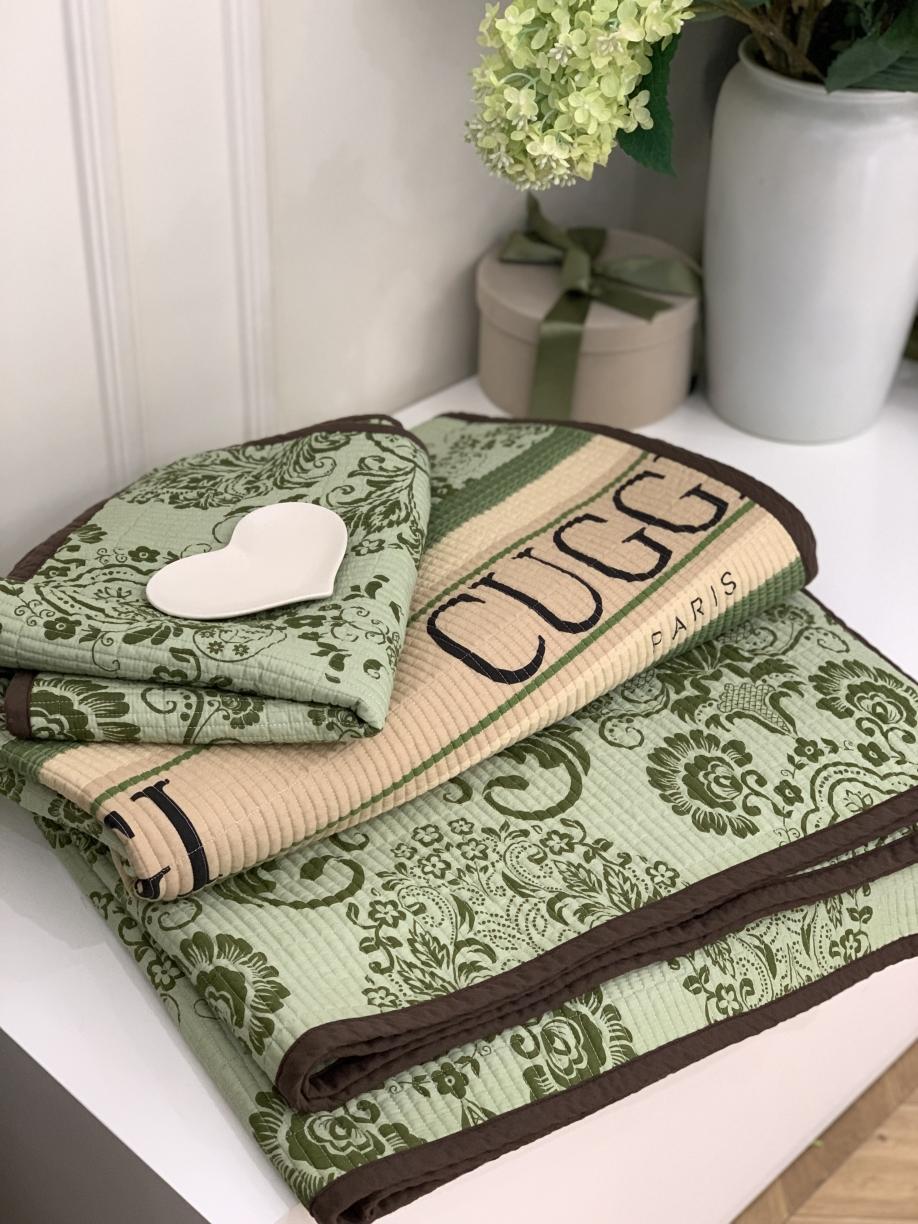 91家纺网 家纺一手货源 找家纺 汇庭 2023新款大鹅水洗棉床盖三件套-古莉庄园