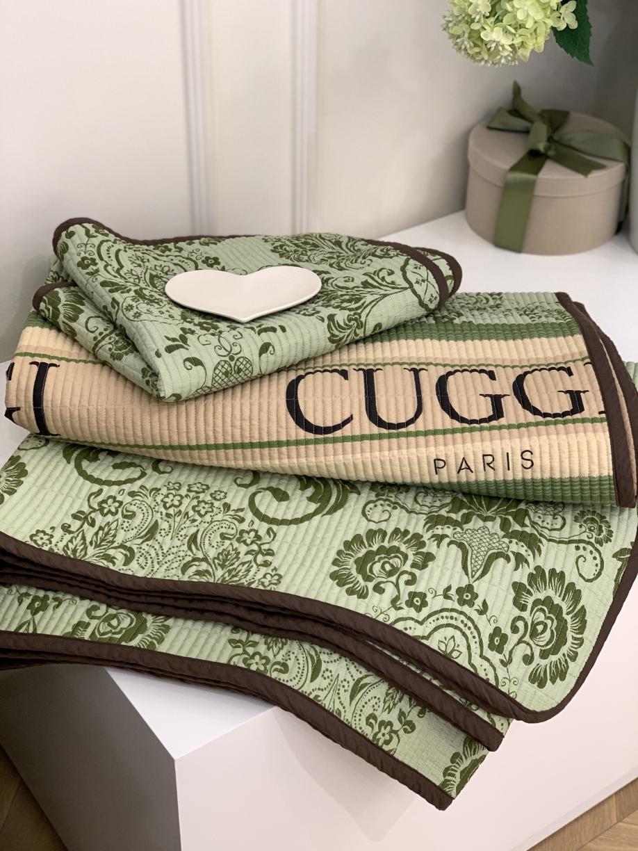 91家纺网 家纺一手货源 找家纺 汇庭 2023新款大鹅水洗棉床盖三件套-古莉庄园