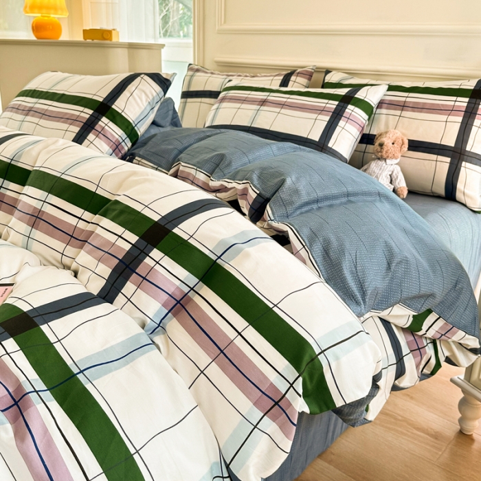 91家纺网 家纺一手货源 找家纺 星巴k家纺 2023全棉13372花卉印花简约四件套星河