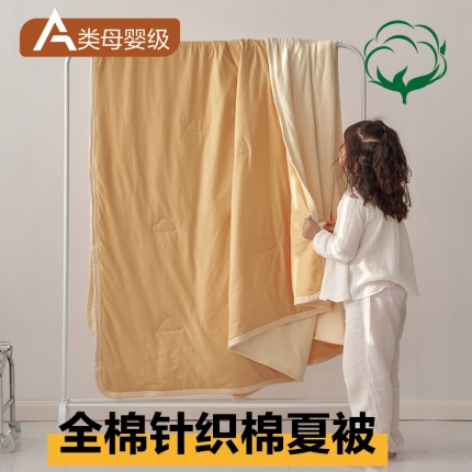 91家纺网 家纺一手货源 找家纺 （总）莱宁 23新款a类全棉针织双拼夏被四件套亲子风直播