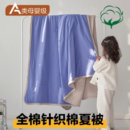 91家纺网 家纺一手货源 找家纺 （总）莱宁 23新款a类全棉针织双拼夏被四件套亲子风直播