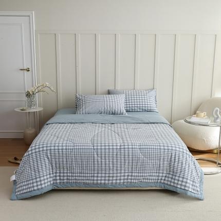 91家纺网 家纺一手货源 找家纺 （总）寐眠 2023新款全棉色织水洗棉夏被四件套被芯夏凉被子