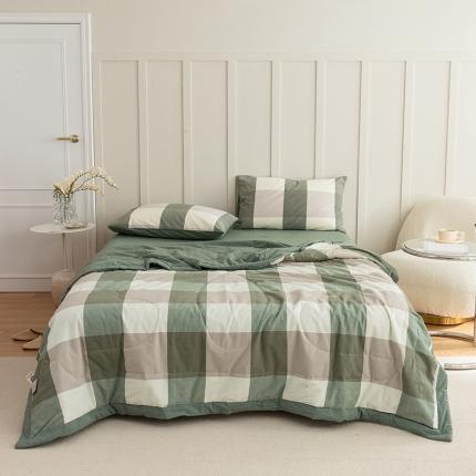 91家纺网 家纺一手货源 找家纺 （总）寐眠 2023新款全棉色织水洗棉夏被四件套被芯夏凉被子