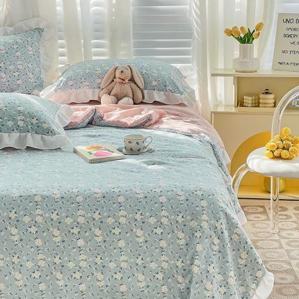 91家纺网 家纺一手货源 找家纺 澳梵 小清新水洗棉麻夏被四件套 朵拉